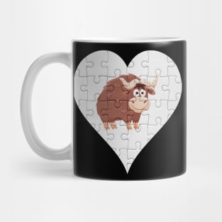 Jigsaw  Yak Heart Design - Wild Animal Yak Mug